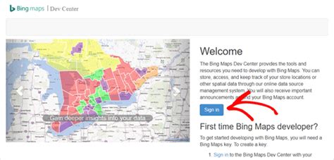 Bing Maps Dev Center .